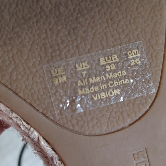 Fergalicious Wedge black silver and gems buckle open toe sandle women size 9 - Picture 10 of 12